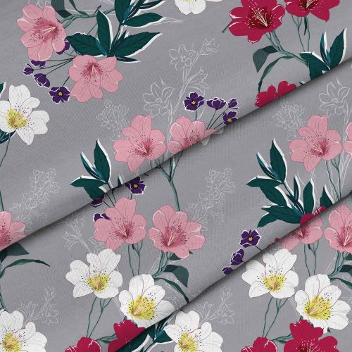 Flowers On A Gray Background